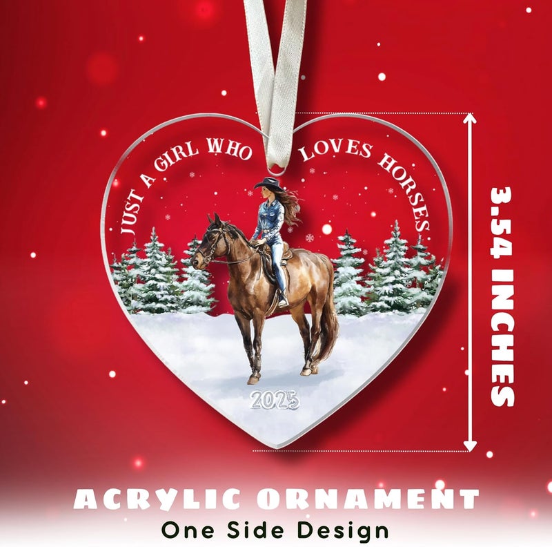 SUCHAGIFT Horse Ornament 2025 - Horse Gifts for Girls, Lovers - Equestrian Horseback Riding Horses Ornaments - Acrylic Ornament 2025 - Image 2